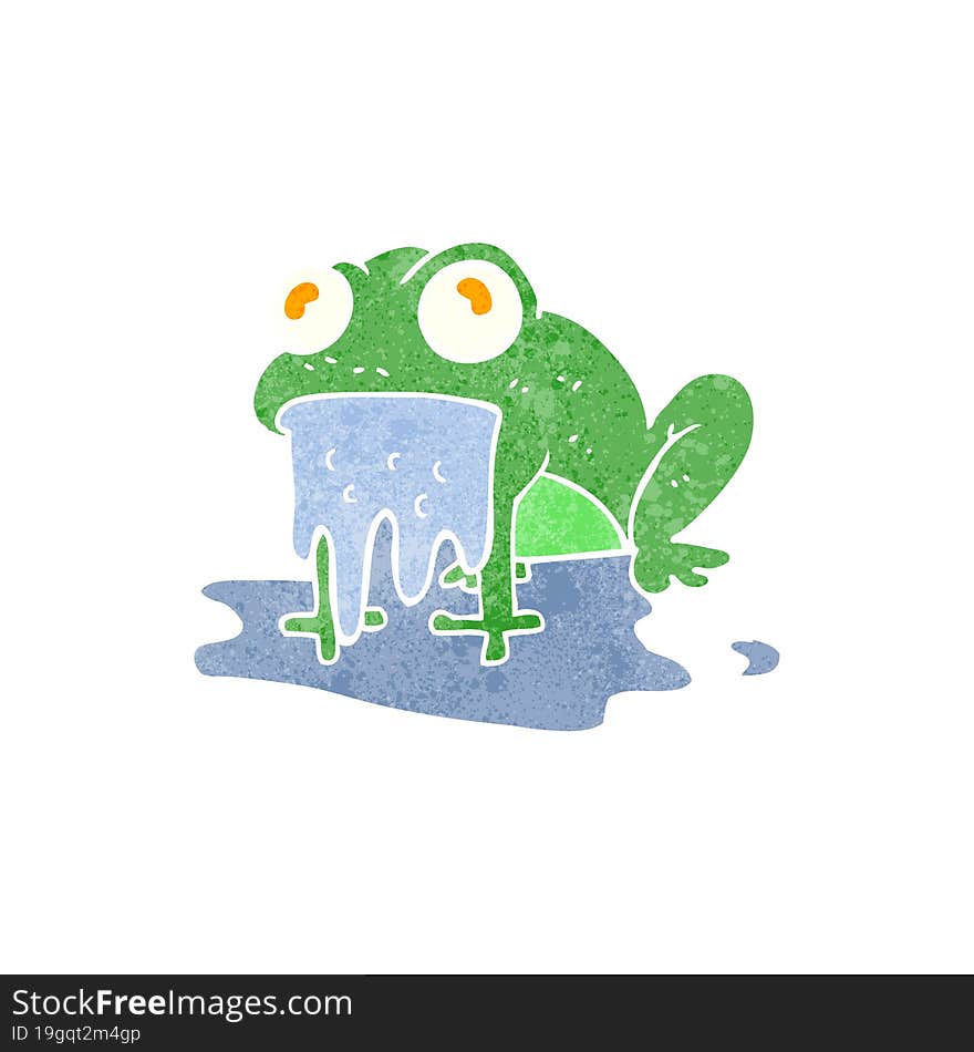 retro cartoon gross little frog