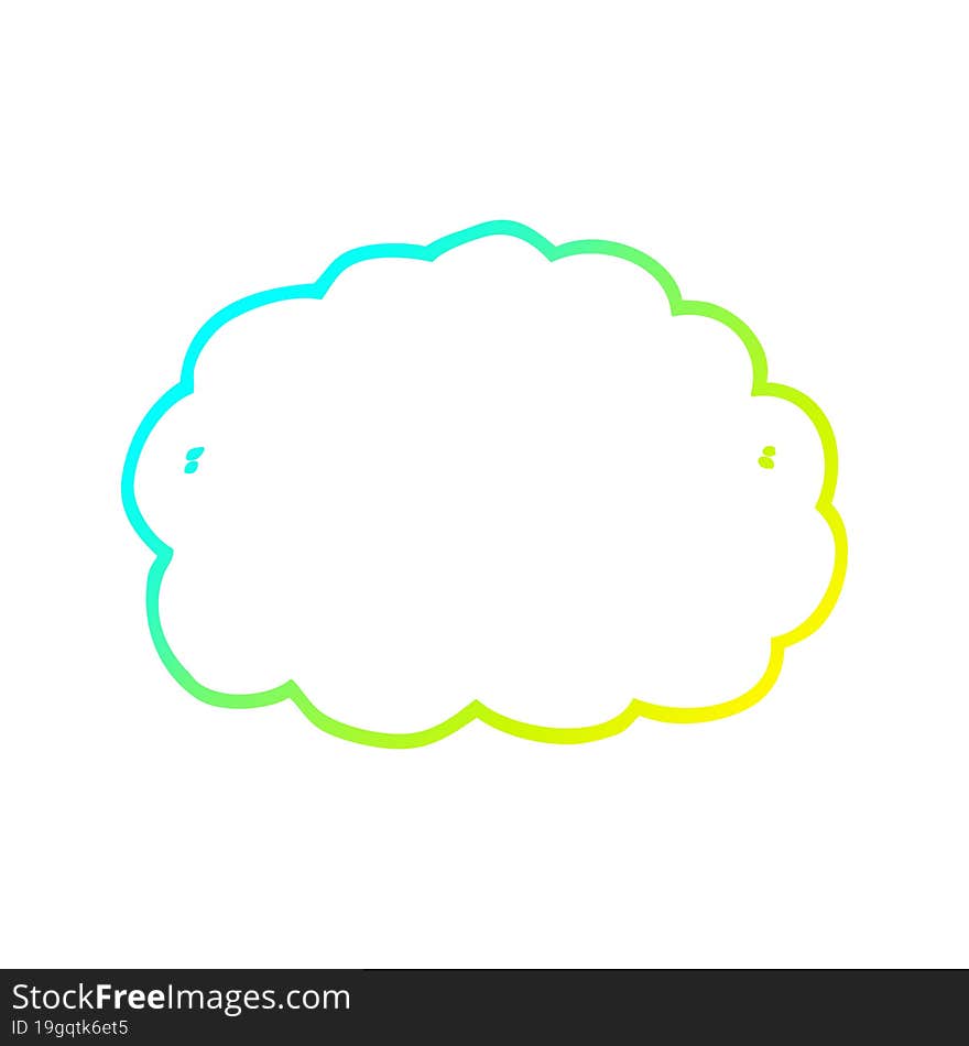 cold gradient line drawing cartoon cloud