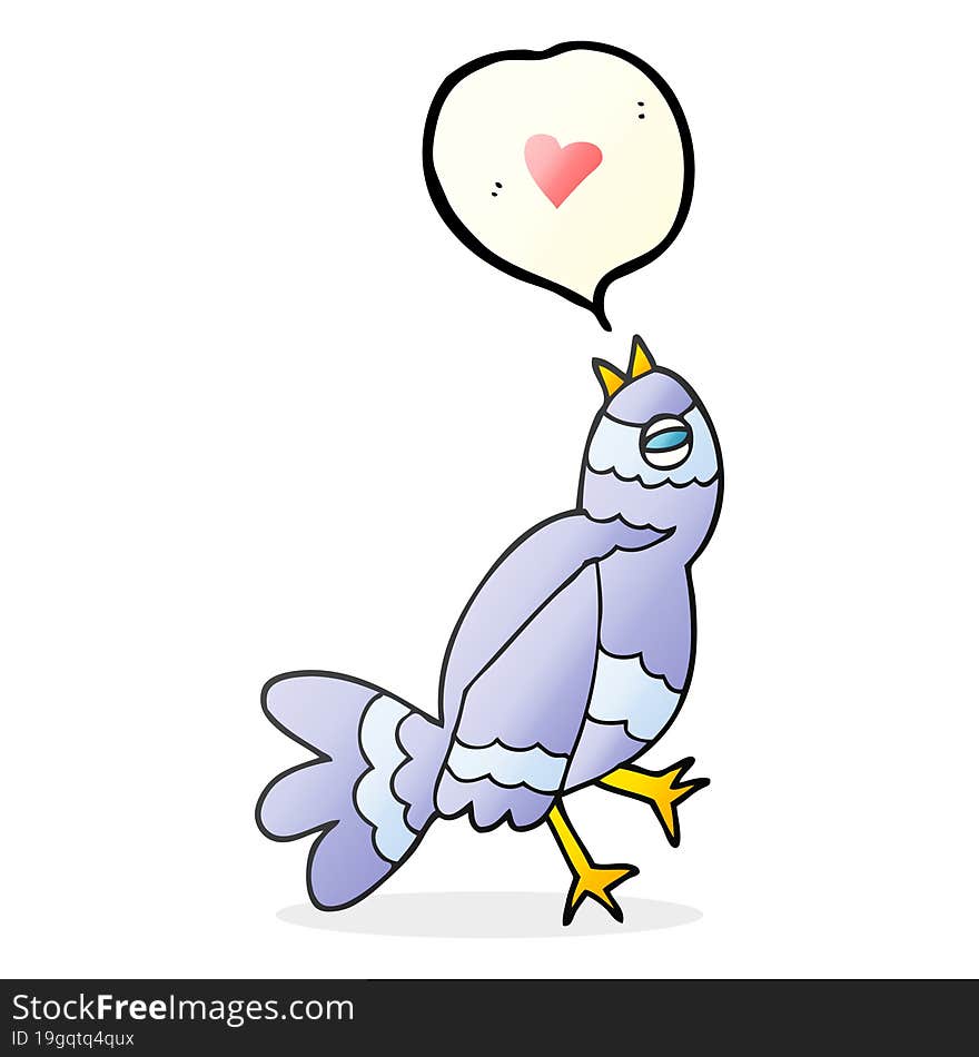 Speech Bubble Cartoon Bird Singing