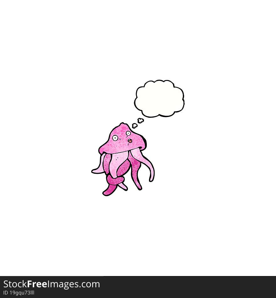 cartoon jellyfish with thought bubble