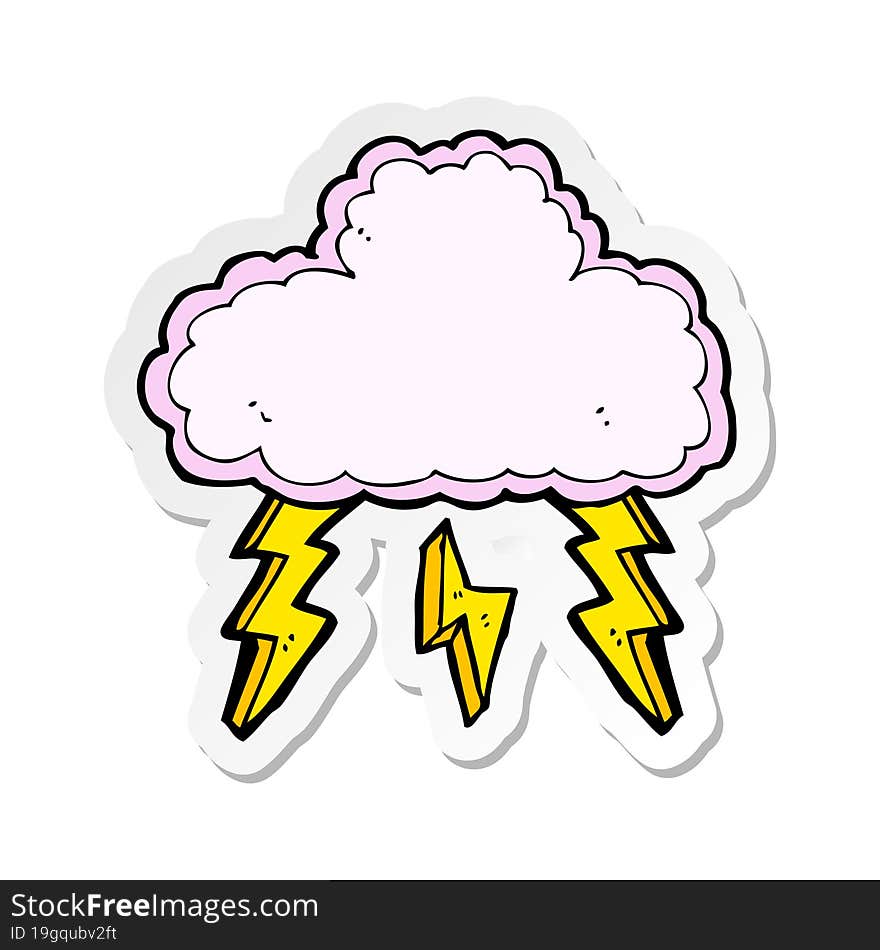 sticker of a cartoon cloud symbol