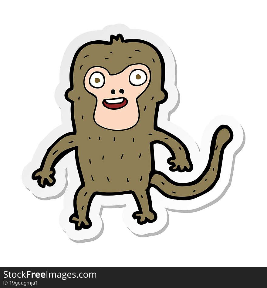 Sticker Of A Cartoon Monkey