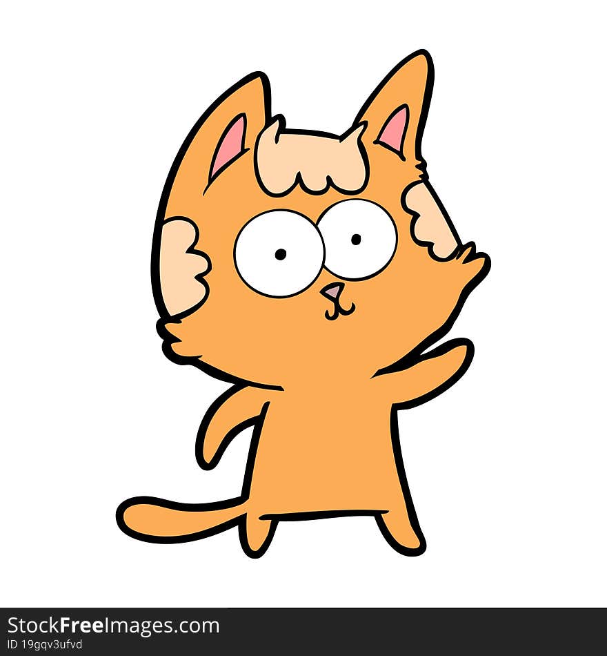 happy cartoon cat. happy cartoon cat