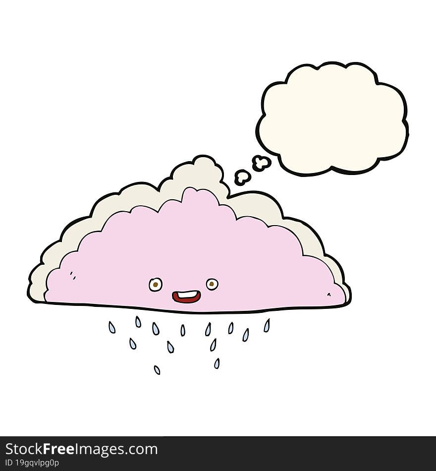 cartoon rain cloud with thought bubble