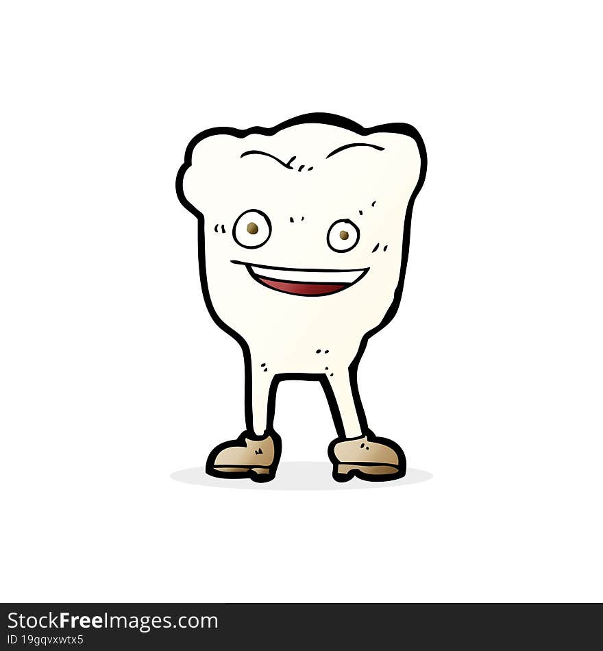 cartoon happy tooth character