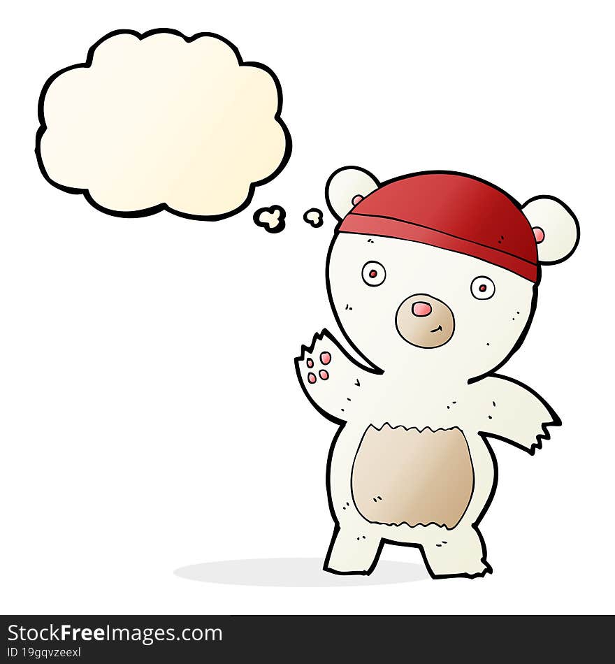 cute cartoon polar bear with thought bubble