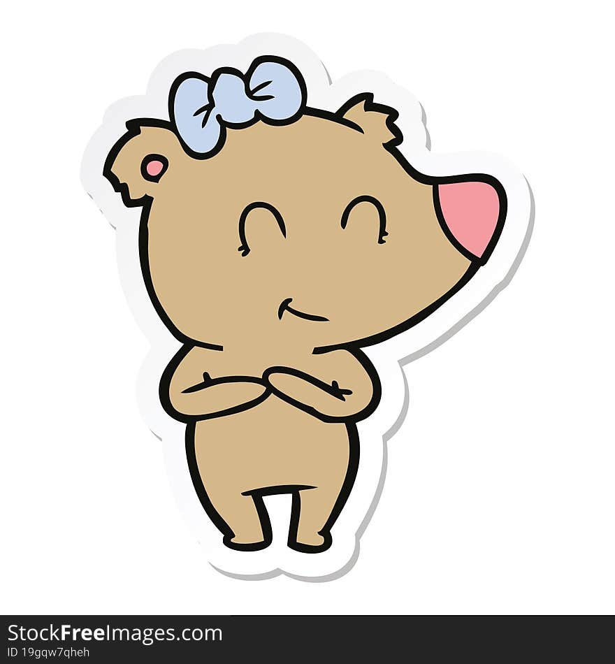 sticker of a female bear cartoon