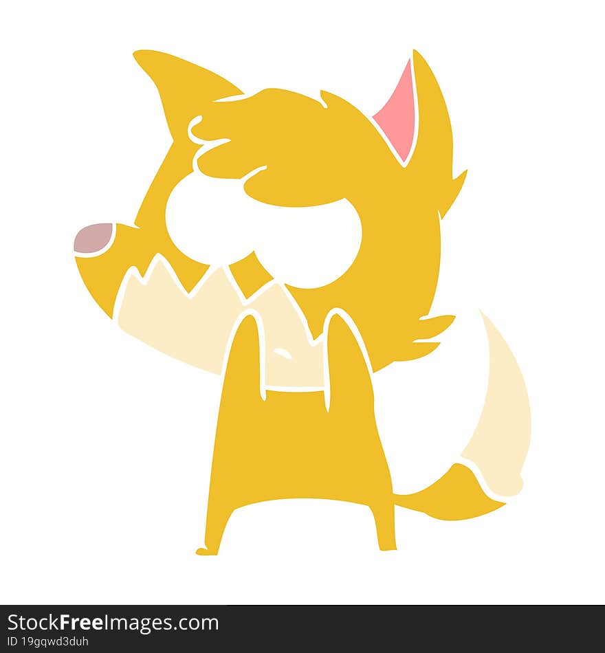 Flat Color Style Cartoon Annoyed Fox