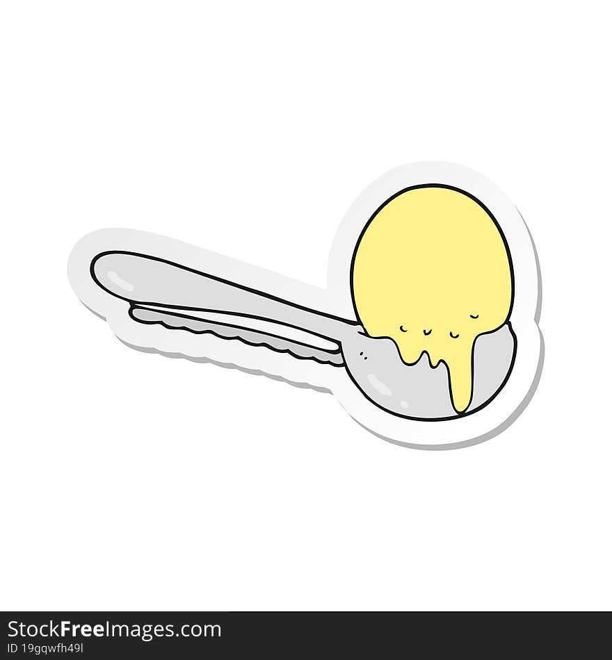 Sticker Of A Cartoon Scoop Of Ice Cream