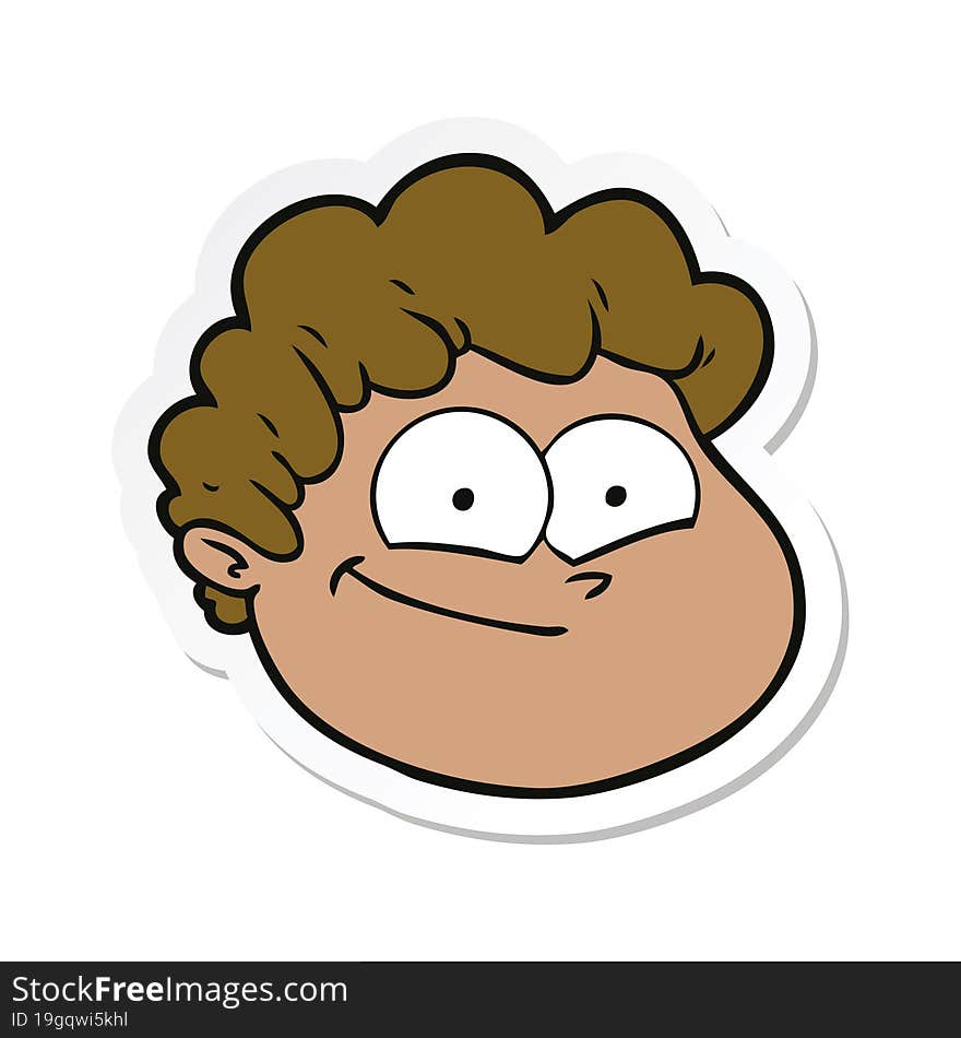 sticker of a cartoon male face