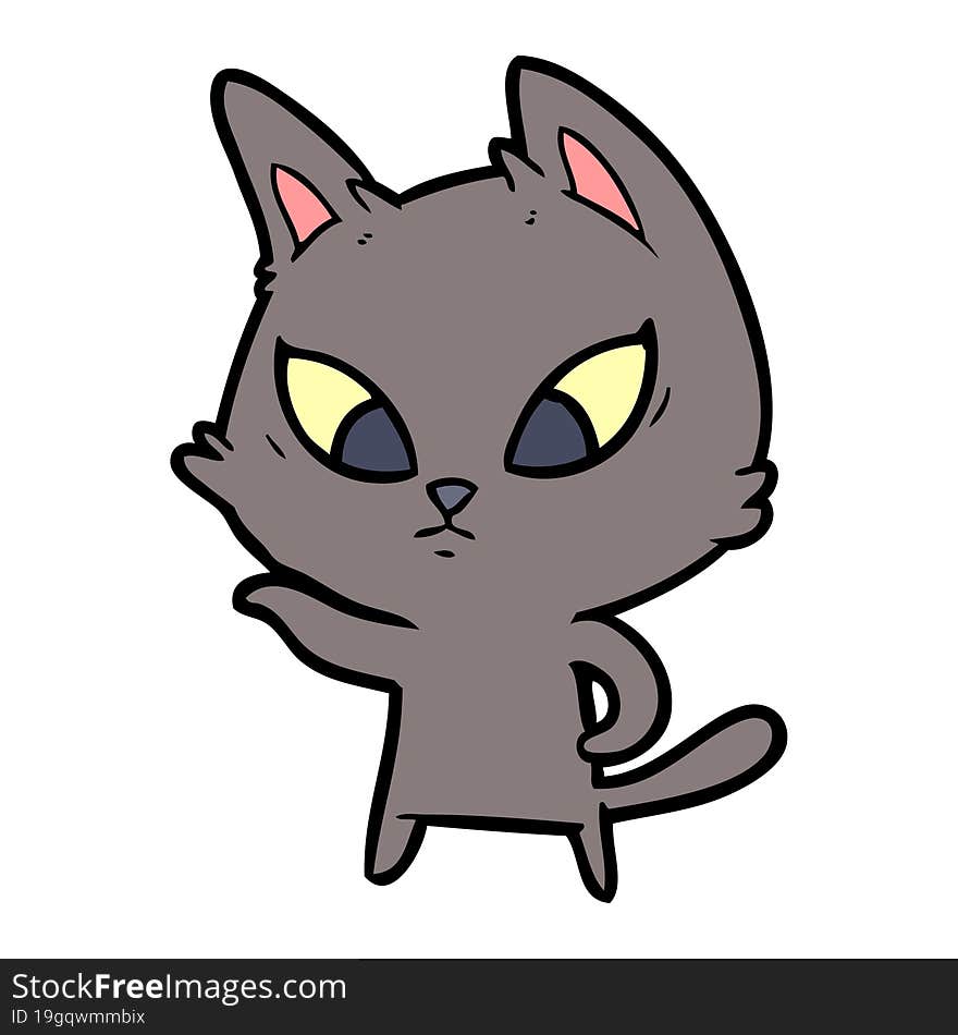 confused cartoon cat. confused cartoon cat