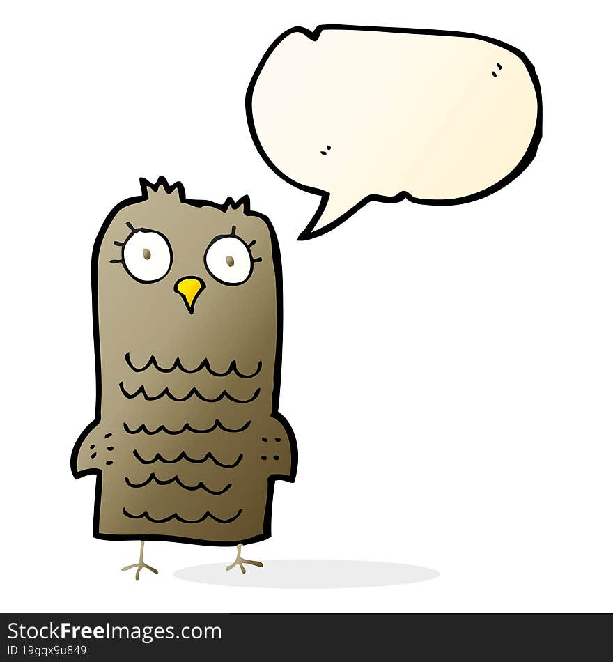 cartoon owl with speech bubble