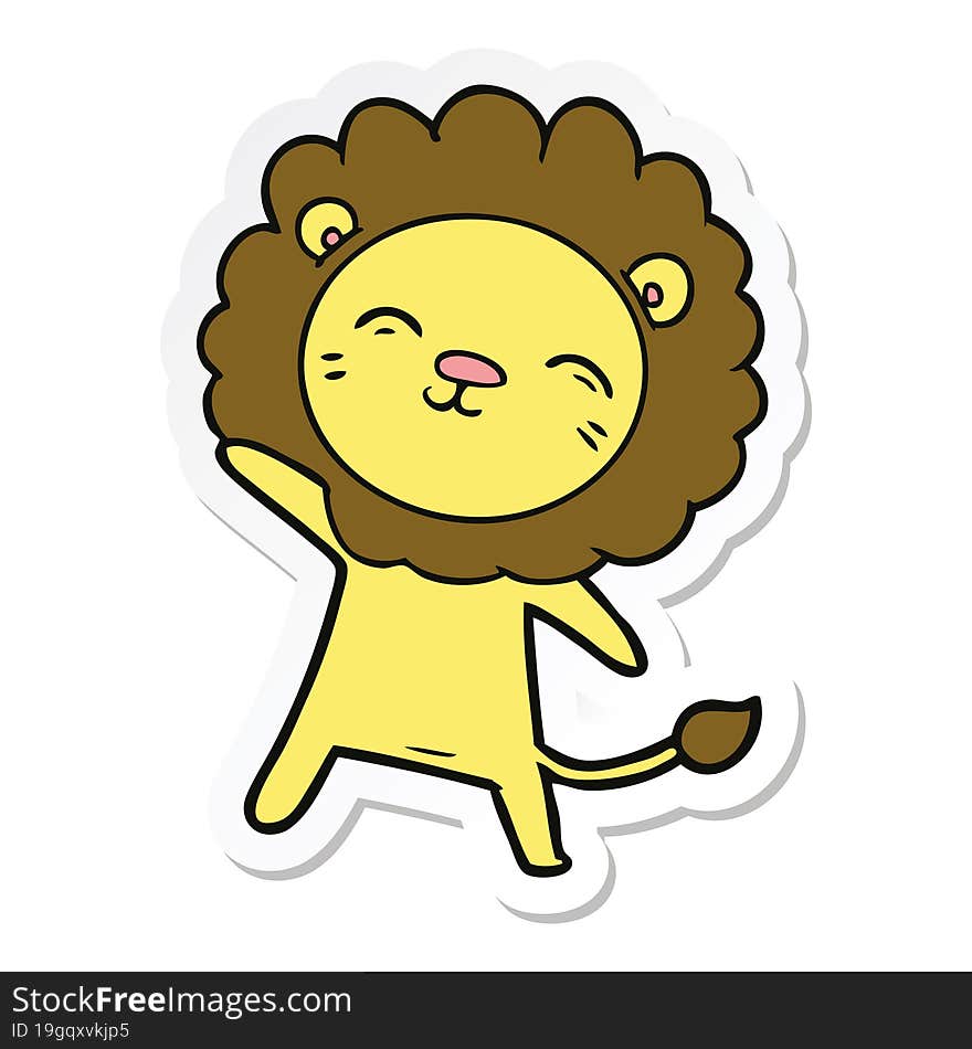 sticker of a cartoon lion