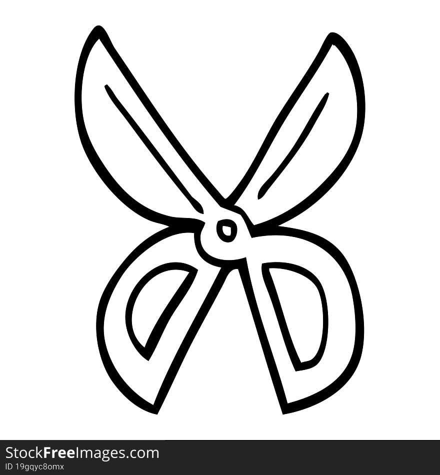 Black And White Cartoon Scissors