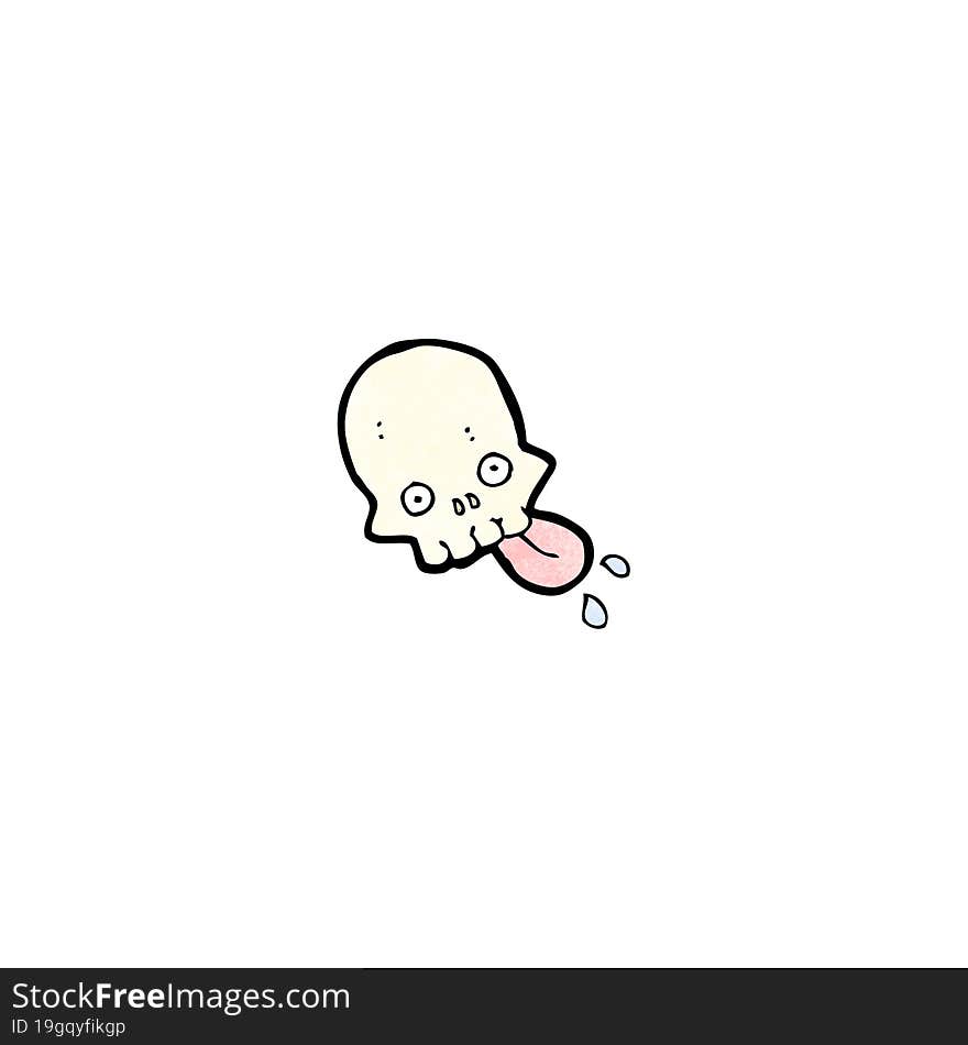 Cartoon Skull Sticking Out Tongue