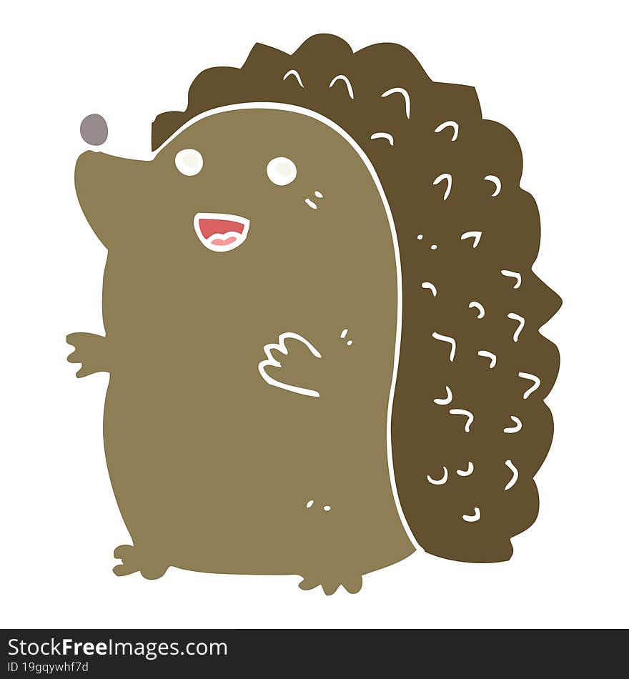 flat color style cartoon happy hedgehog