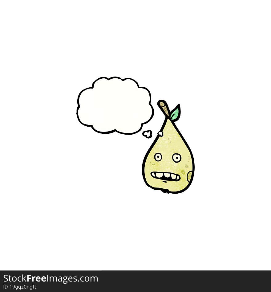 Cartoon Pear With Thought Bubble