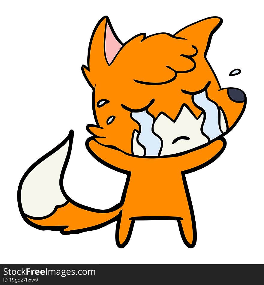 crying fox cartoon. crying fox cartoon