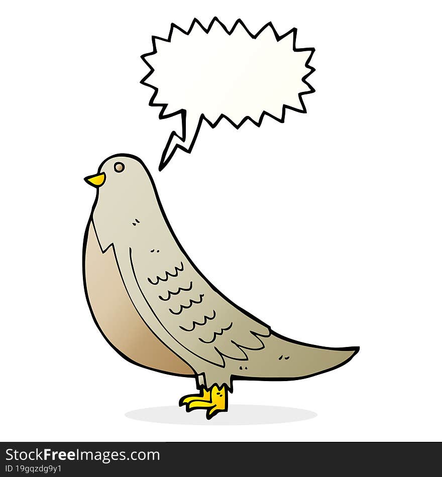 cartoon common bird with speech bubble