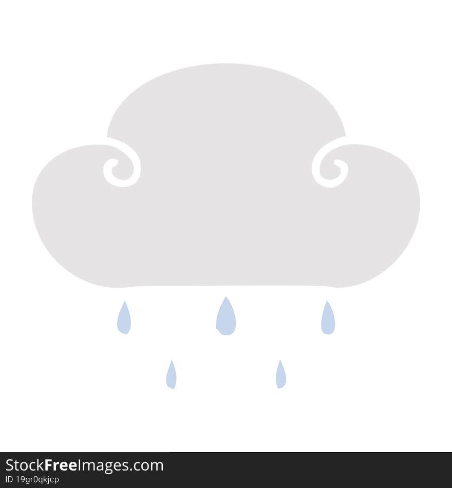 quirky hand drawn cartoon rain cloud