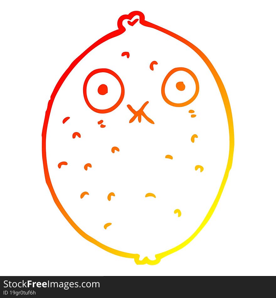 warm gradient line drawing cartoon bitter lemon