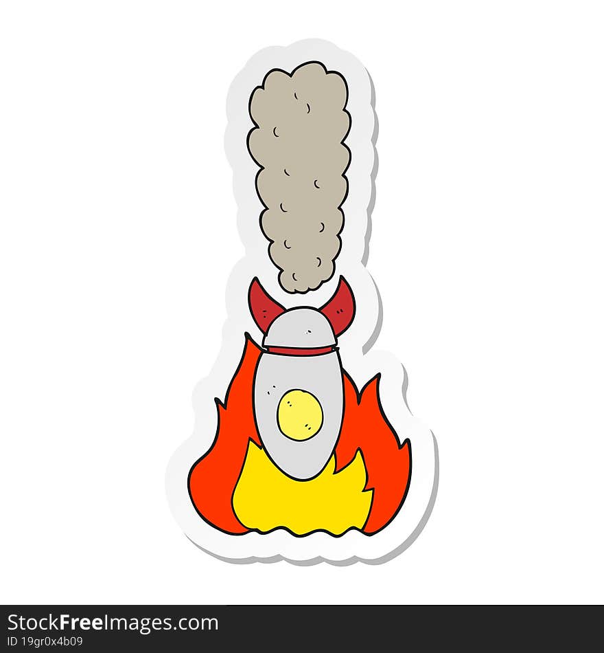 Sticker Of A Cartoon Falling Bomb