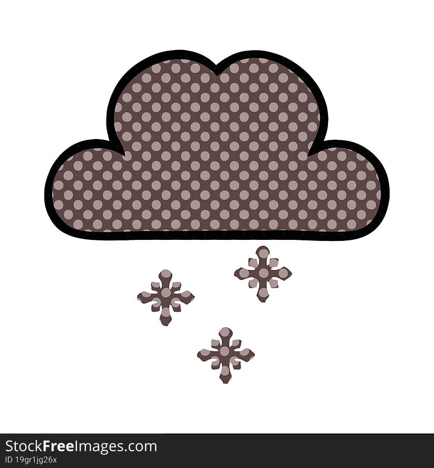 comic book style cartoon storm snow cloud