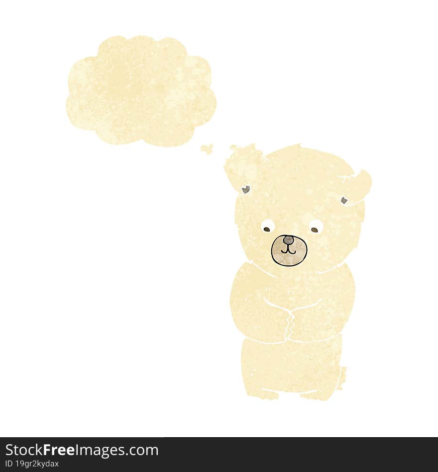 cute cartoon polar bear with thought bubble