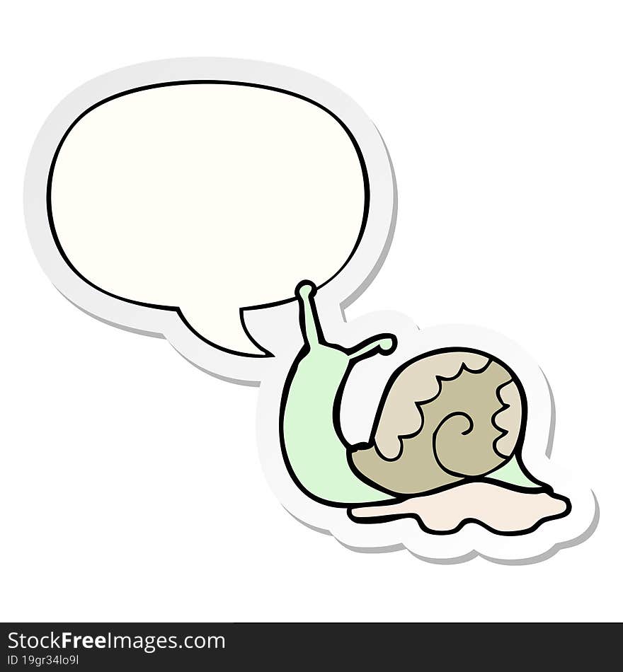 cartoon snail and speech bubble sticker