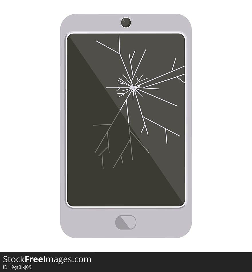 Cracked Screen Cell Phone Graphic Icon