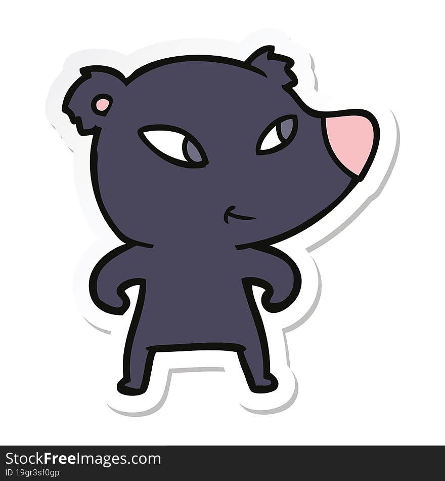 sticker of a cute cartoon bear