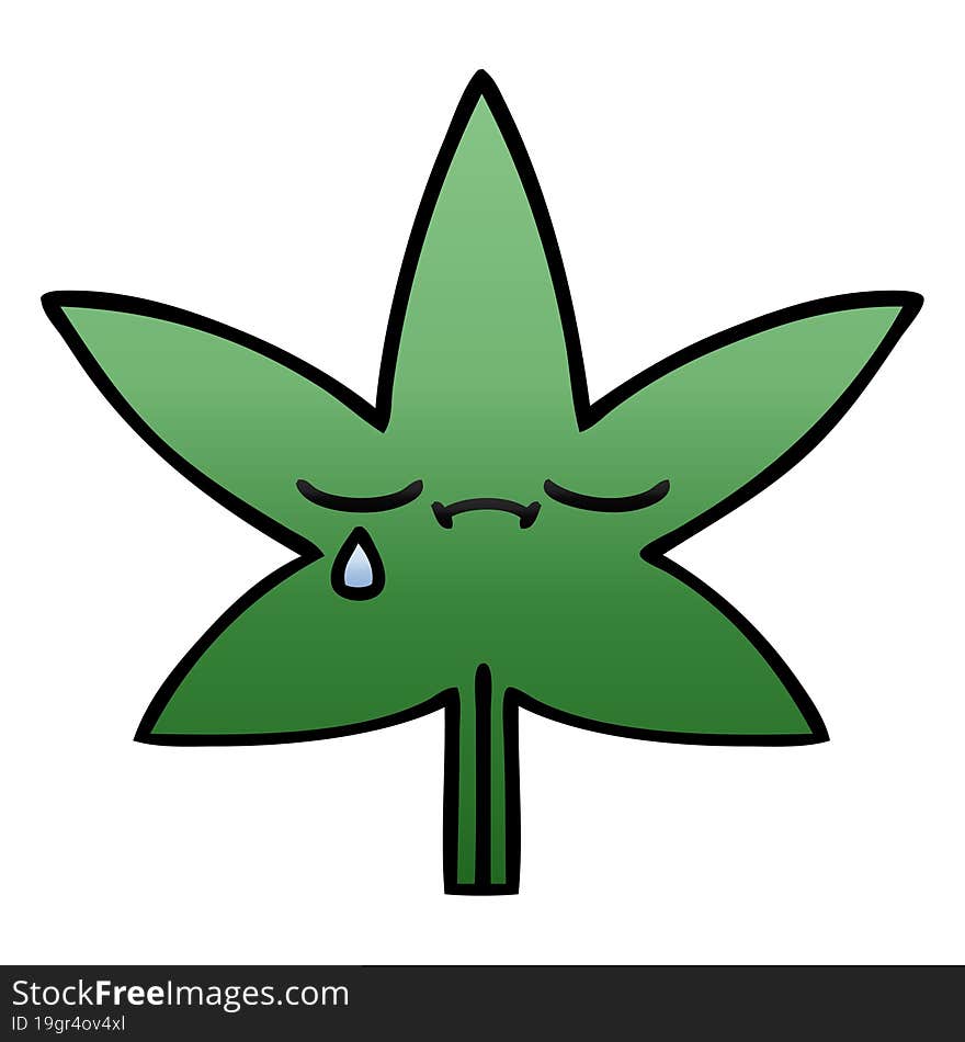 gradient shaded cartoon marijuana leaf