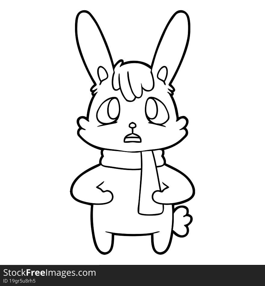 worried cartoon rabbit. worried cartoon rabbit