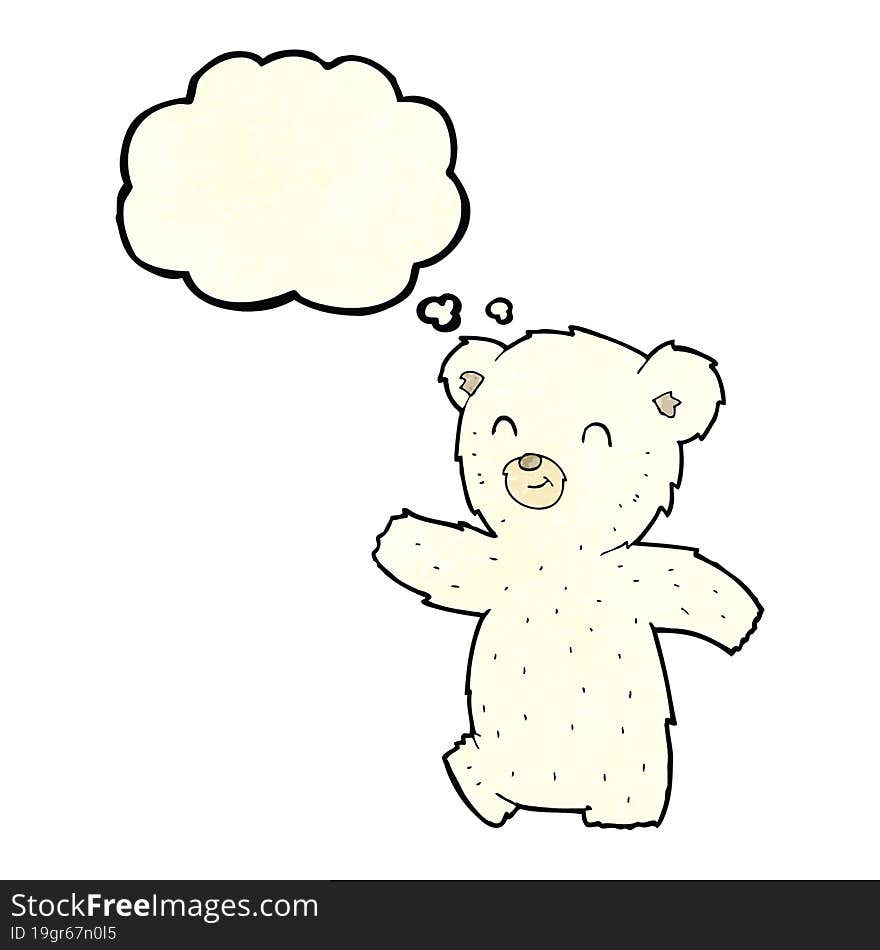 cute cartoon polar bear with thought bubble