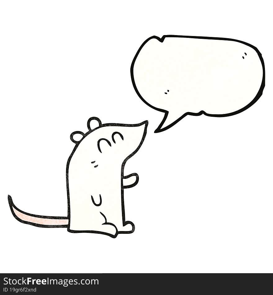 speech bubble textured cartoon mouse