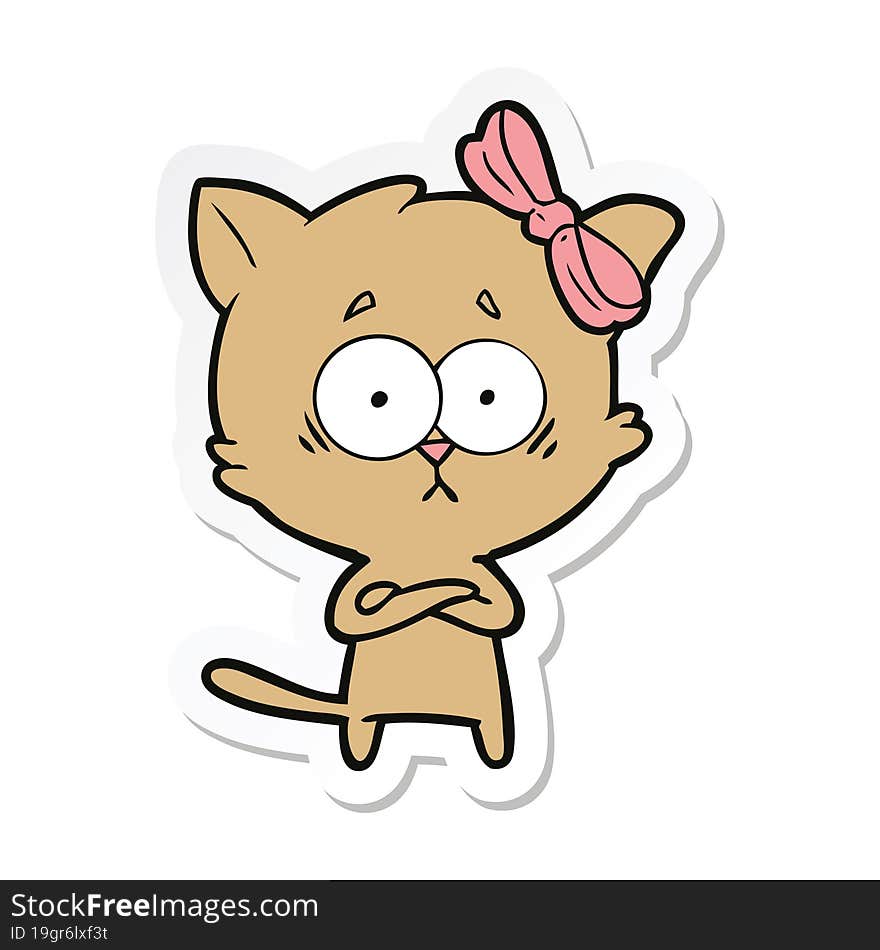 Sticker Of A Cartoon Cat