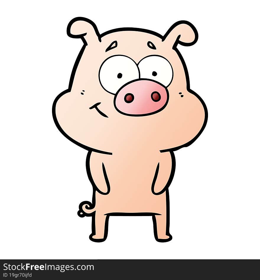 happy cartoon pig. happy cartoon pig