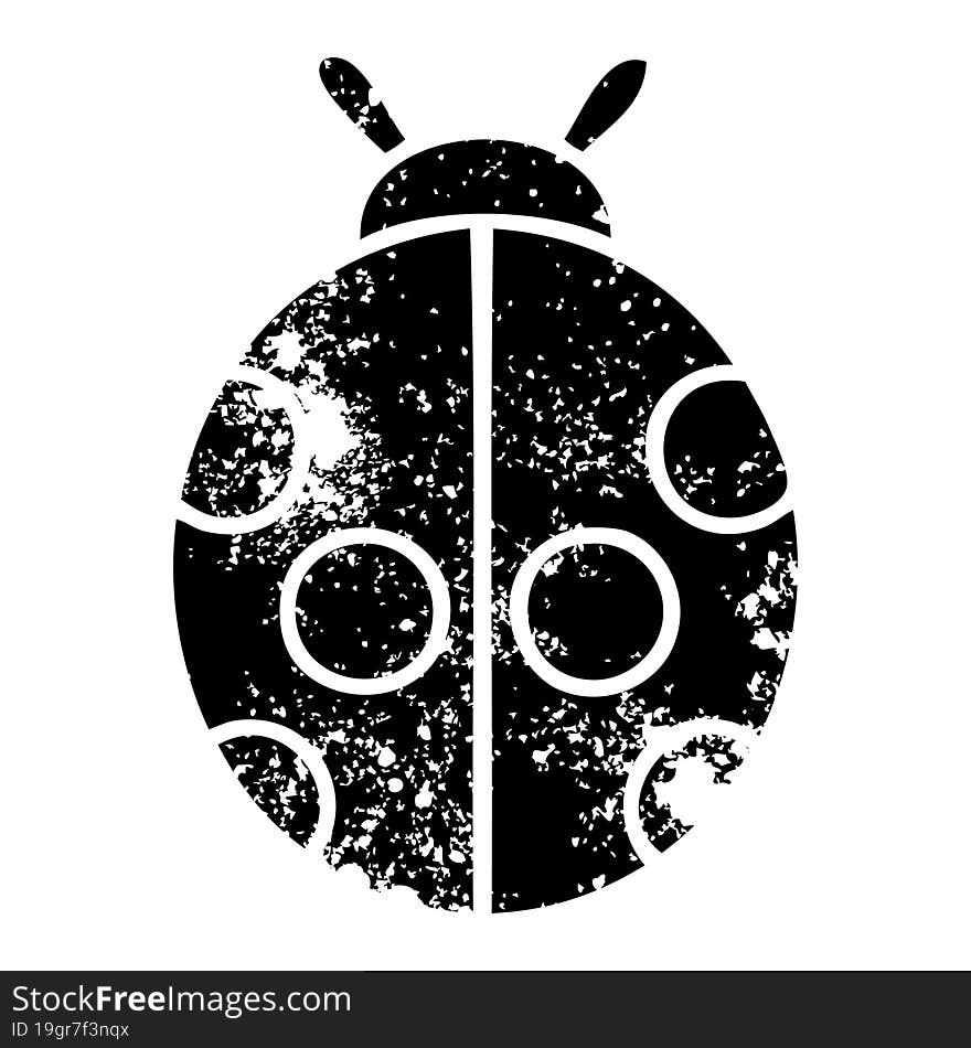 distressed symbol of a lady bug. distressed symbol of a lady bug