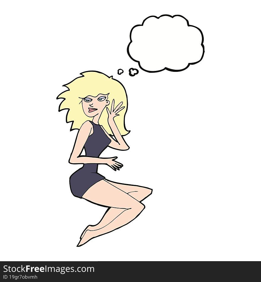 cartoon sexy woman with thought bubble