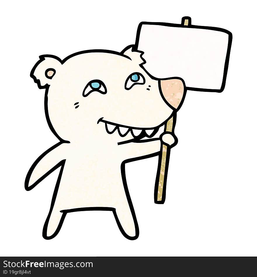 cartoon polar bear showing teeth. cartoon polar bear showing teeth