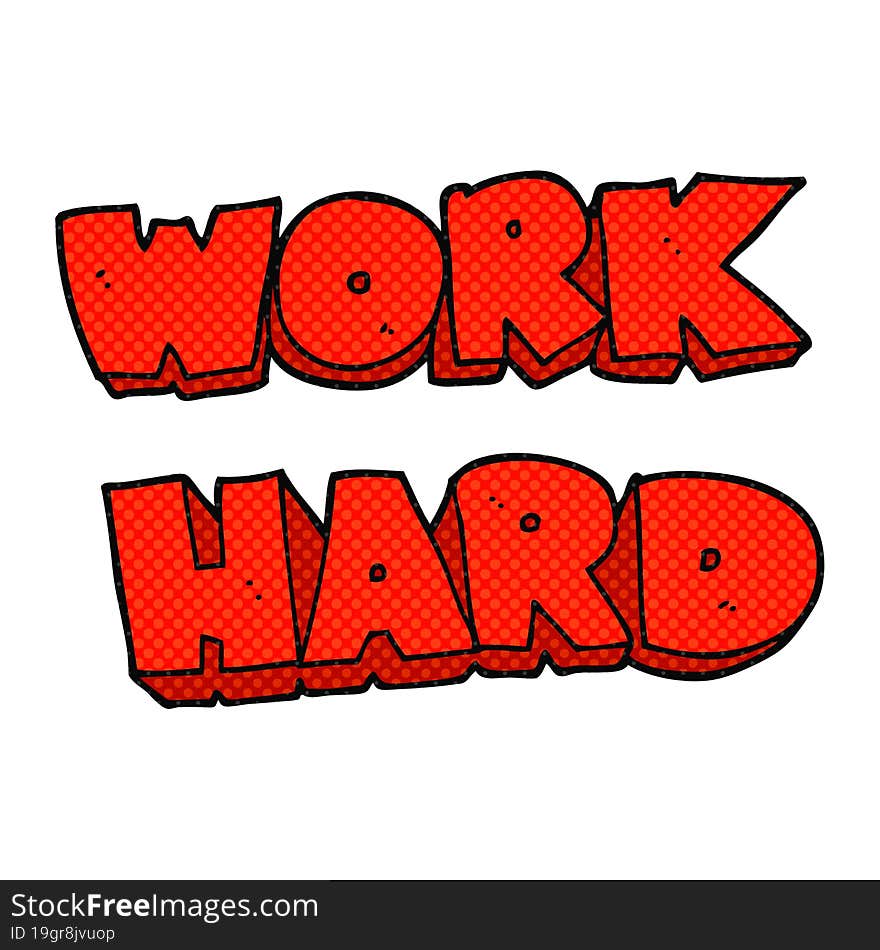 cartoon work hard symbol