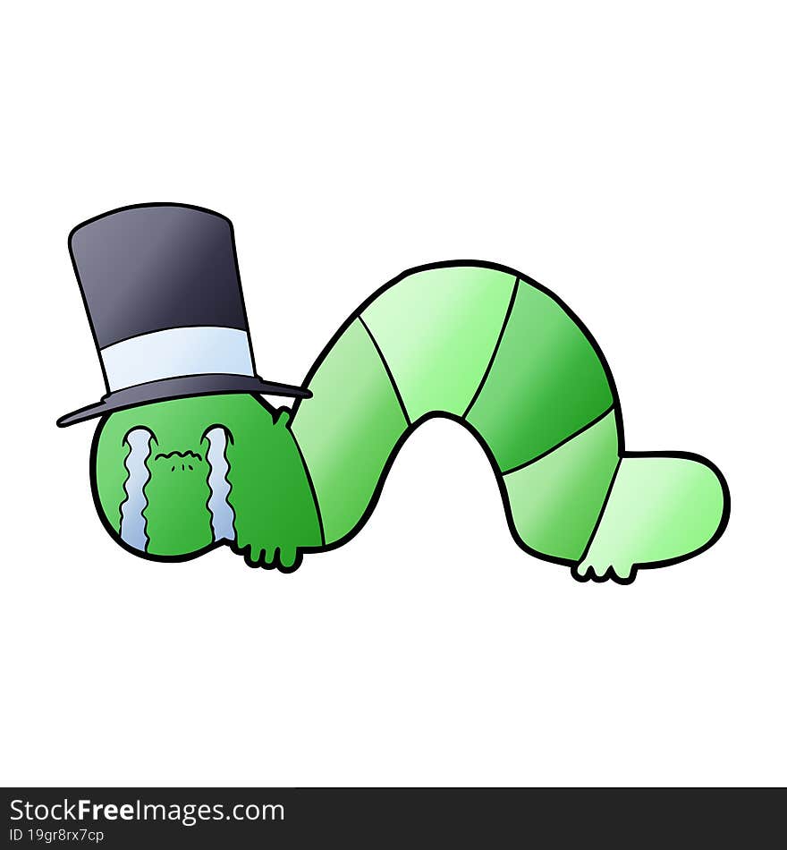 cartoon caterpillar obsessing over his regrets. cartoon caterpillar obsessing over his regrets