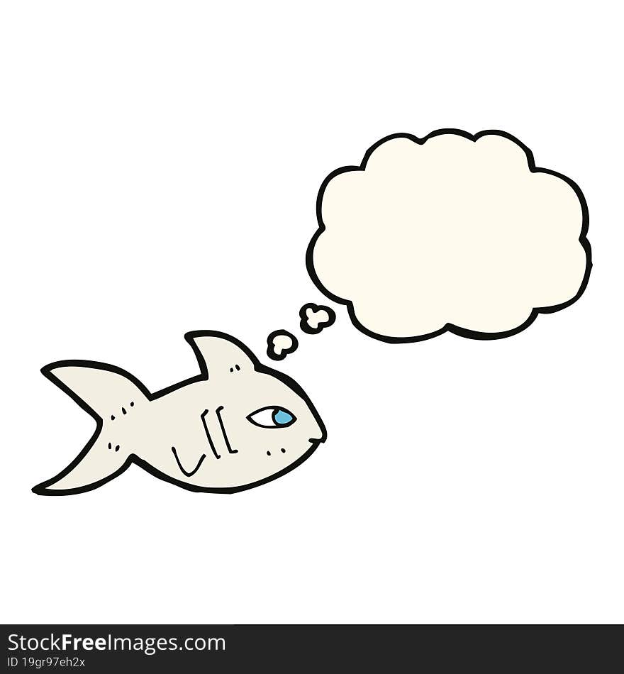 cartoon fish with thought bubble