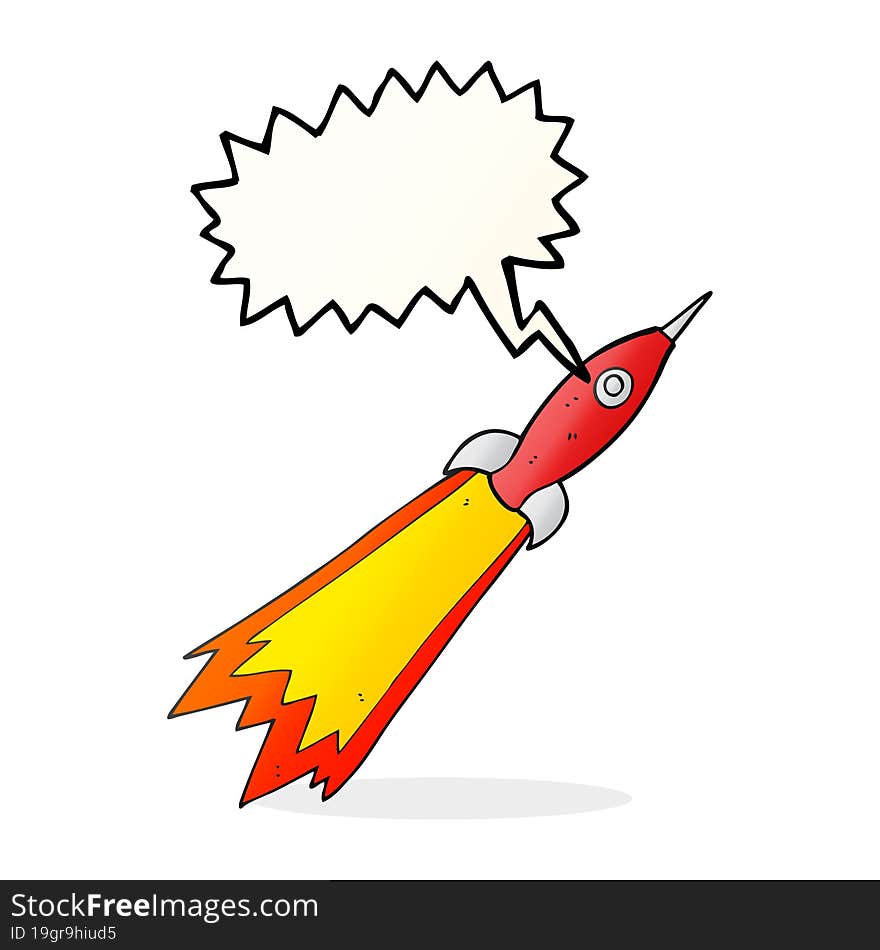 speech bubble cartoon rocket