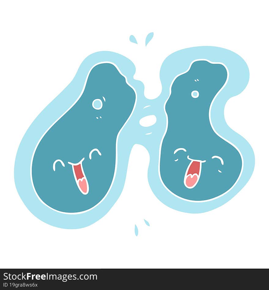 Flat Color Style Cartoon Cell Dividing