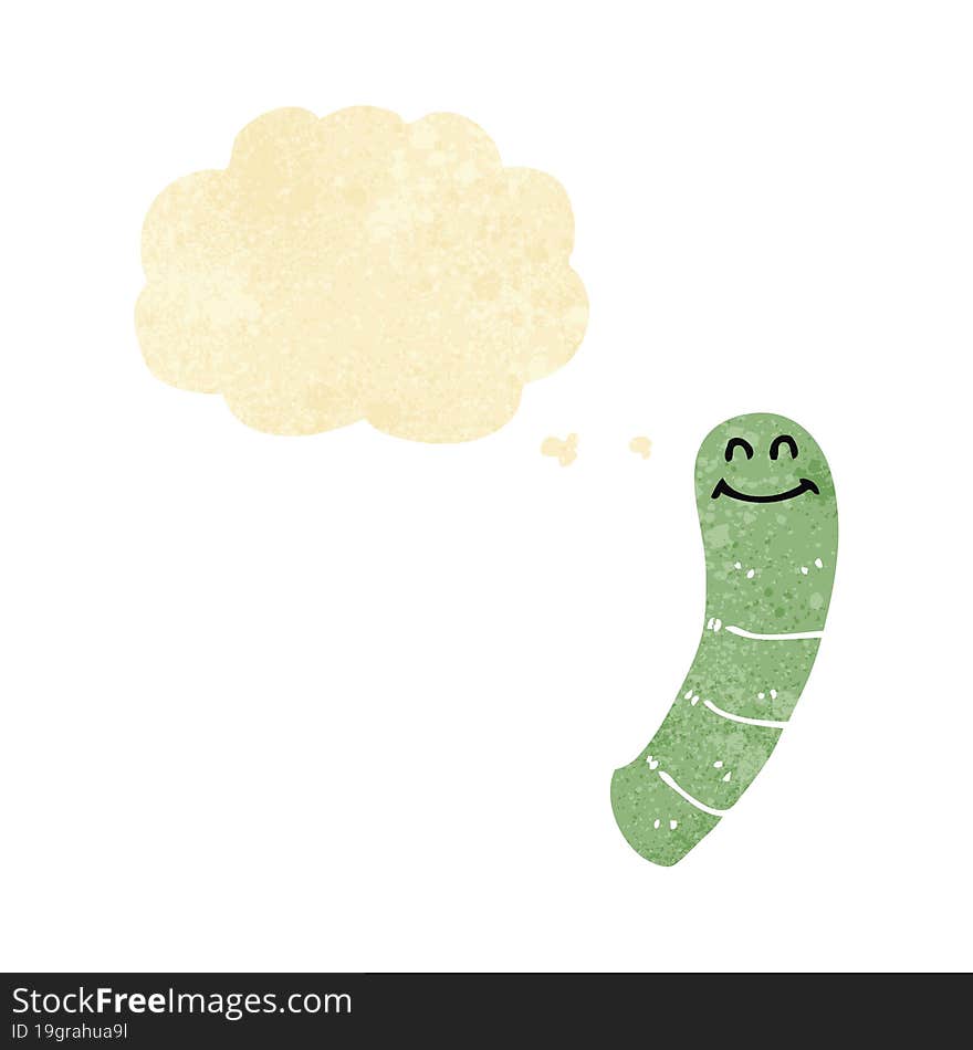 Cartoon Worm With Thought Bubble