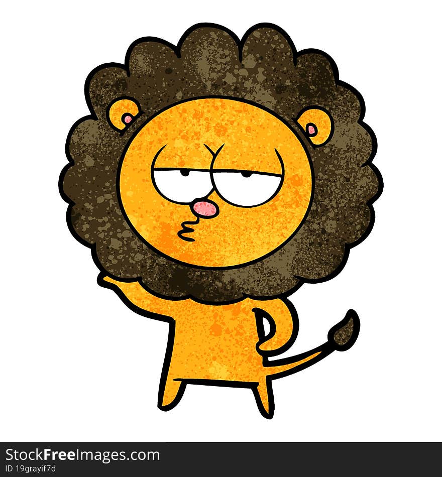 cartoon bored lion. cartoon bored lion