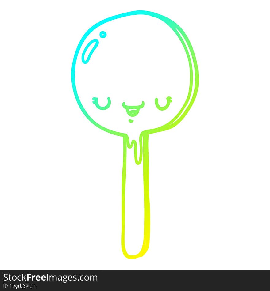 cold gradient line drawing cartoon candy lollipop