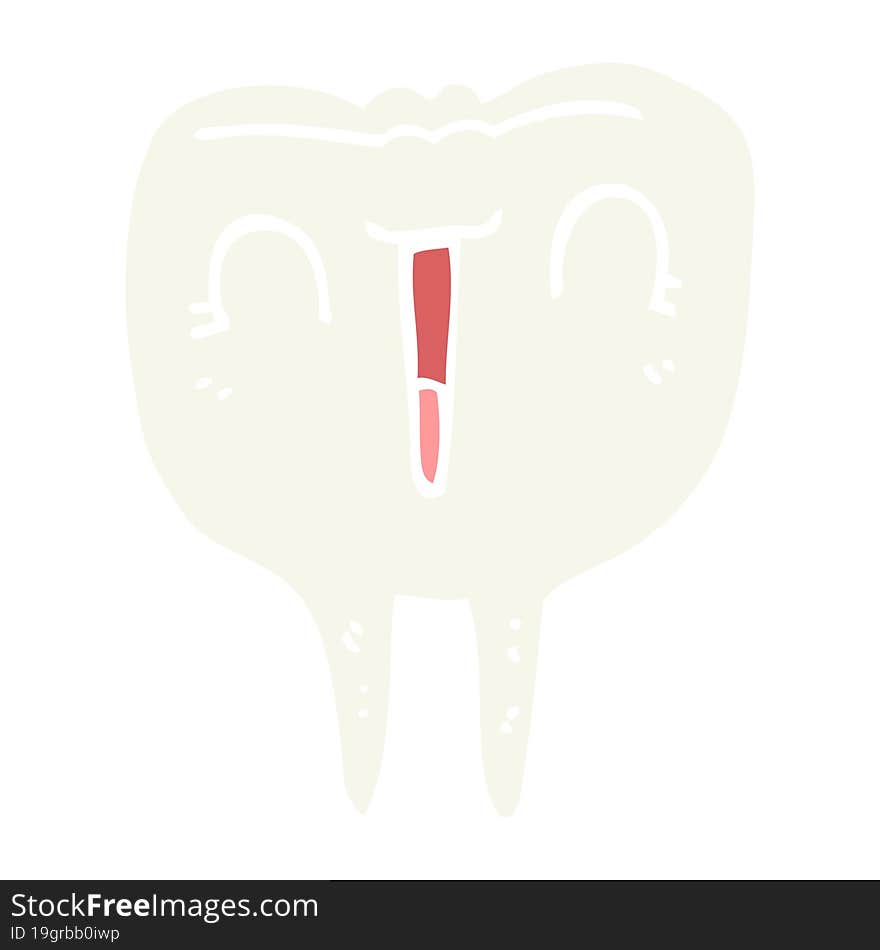 flat color style cartoon happy tooth