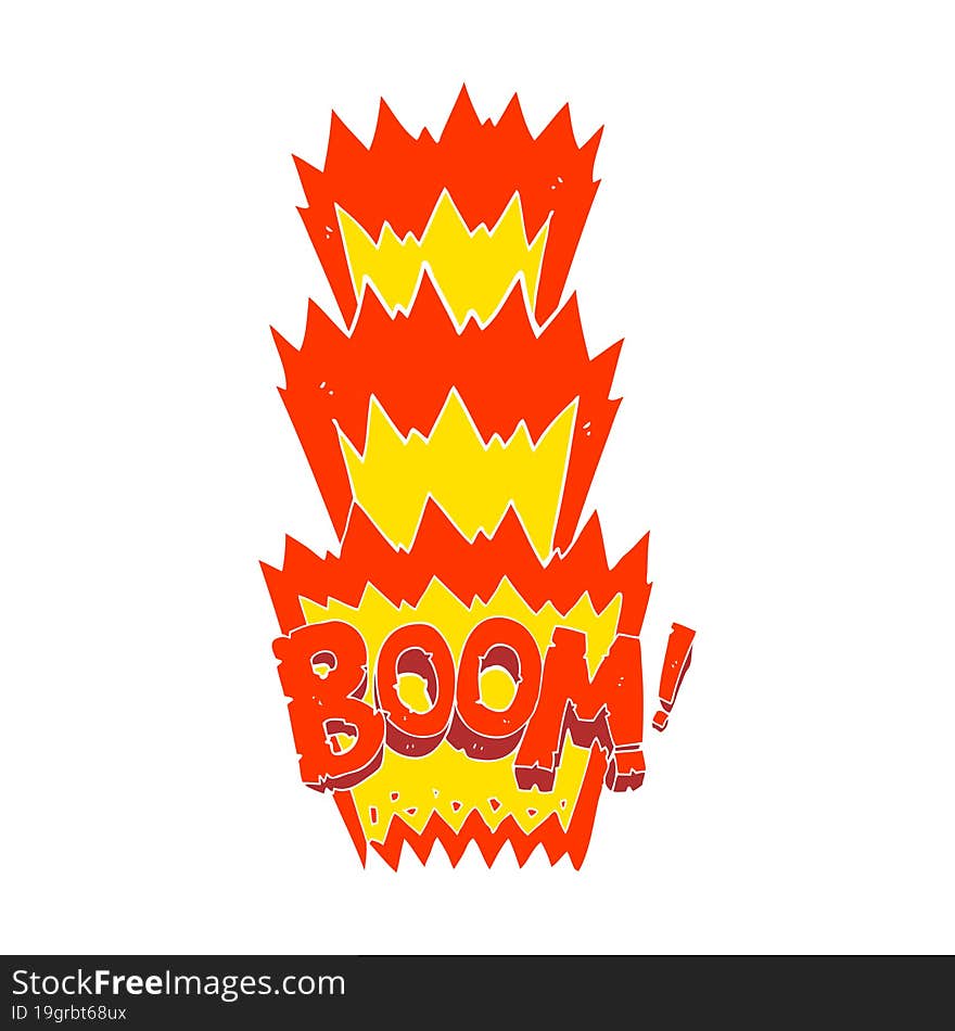 flat color illustration of a cartoon boom symbol